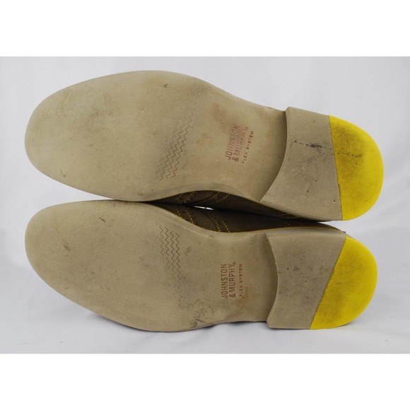 Johnston & Murphy Men's Taupe Suede Sheepskin Brogue Wingtip Oxfords - Picture 7 of 9